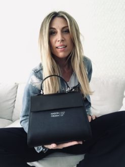 Sac à main en cuir rigide italien MAISON VIA ROMA.