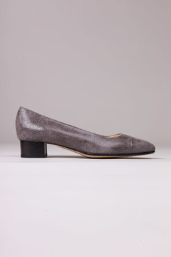 Ballerine à talon en daim gris Maison Via Roma