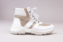 Baskets en cuir pour femme à semelle compensée Maison Via Roma.