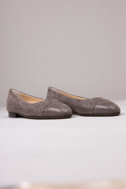 Ballerine italienne élégante à talon 1 cm Maison Via Roma. Cuir.