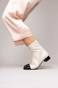 Bottines pour femme élégantes à talon bicolore Maison Via Roma.