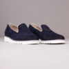Mocassin perforé compensé confortable bleu marine navy Maison Via Roma.