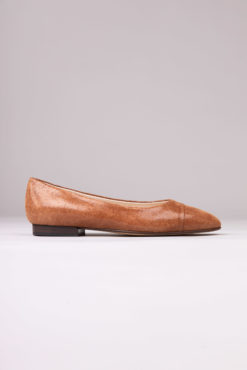 Ballerine à talon en daim cognac marron Maison Via Roma