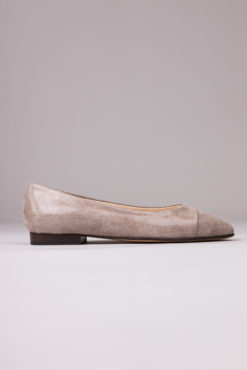 Ballerine à talon en daim beige taupe Maison Via Roma
