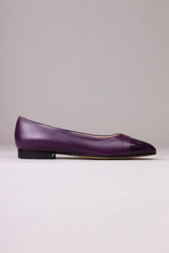 Ballerine à talon en cuir violet Maison Via Roma