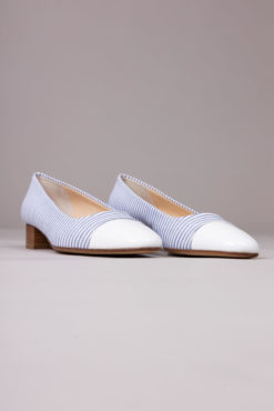 Ballerine à talon bleu blanc Maison Via Roma