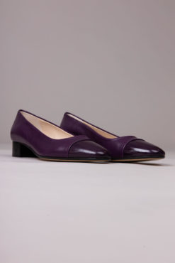 Ballerine à talon en cuir violet Maison Via Roma
